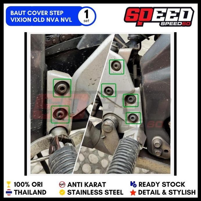 Probolt Baut Cover Step Yamaha Vixion Old Nvl Nva Stainless King Nut murah