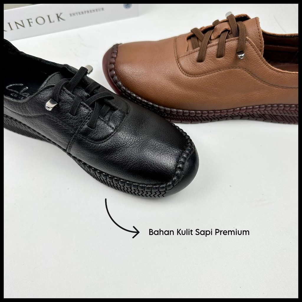 SEPATU KULIT WANITA CLARKS OMUGI 3 100% KULIT ASLI (BEST SELLER 2023) / SNEAKERS WANITA KULIT / SEPA