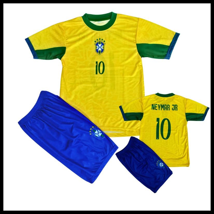 JERSEY PSG NEYMAR/BAJU BOLA JERSEY ANAK BRAZIL AWAY/SETELAN BOLA ANAK BRAZIL AWAY 3-12 TH