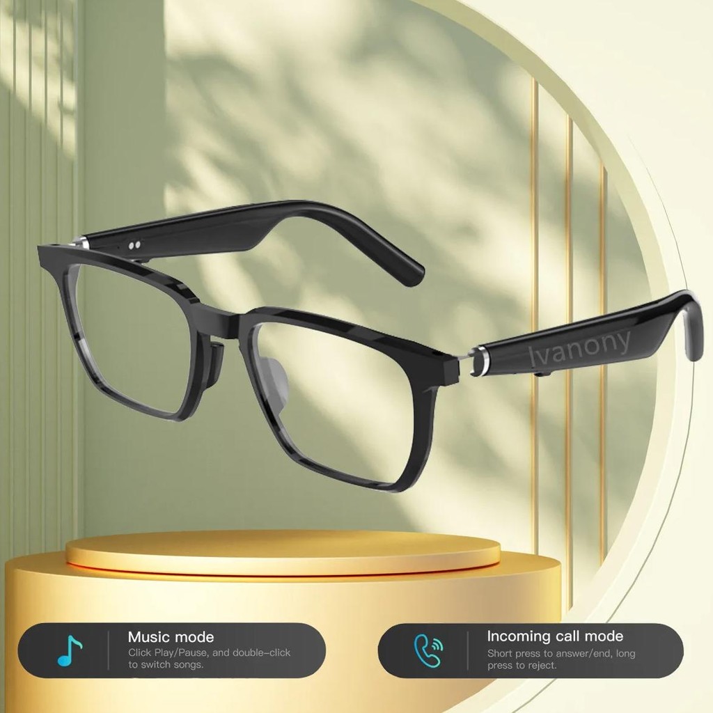 

Smart Glasses Translate Language Bluetooth Noise Canceling Voice Assistant Answer Call Remote Music Supprot Replace Lens