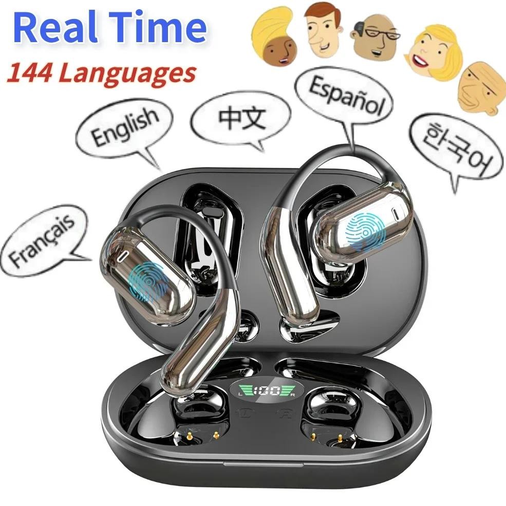

3-in-1 AI Translator Earbuds 144 Languages Noise Cancelling Wireless BT Translation Earphones Real Time Translating Earbuds
