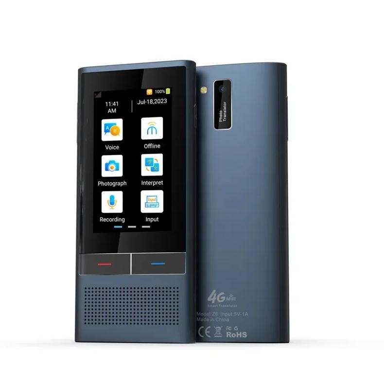 

Z6 AI Voice Translator 117 Languages 3.1inch IPS Screen 4G SIM Card Internet 8G Memory Recording Intelligent Translated