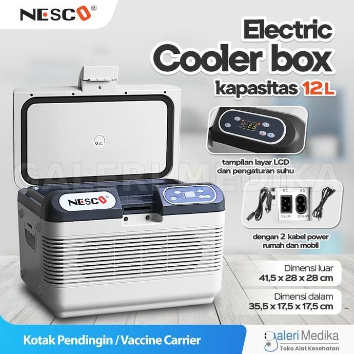 NEW Nesco Electric Cooler Box Vaccine 12 Liter AC/DC Cool Box Vaksin 12L