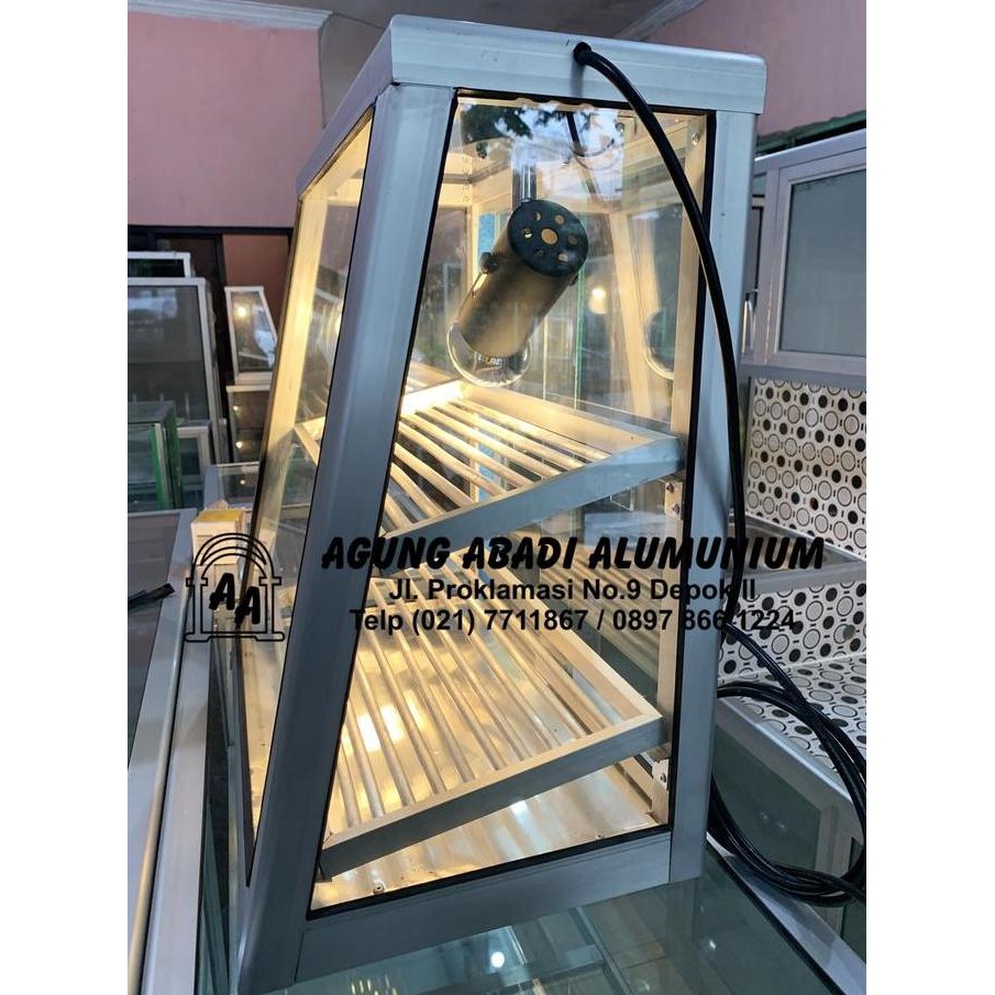 BEBAS ONGKIR - Etalase ayam fried chicken 2 rak 1 lampu