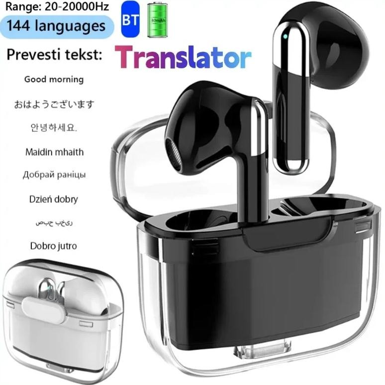 

144 Language Translation Earphones Noise Cancelling Intelligent BT Headphones for Learning Travel Real Time Translator Earbuds
