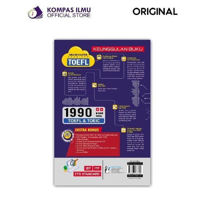 Buku TOEFL Terlengkap Grand Master Premiere TOEFL TOEIC Standar ETS (Educational Testing Service) - 
