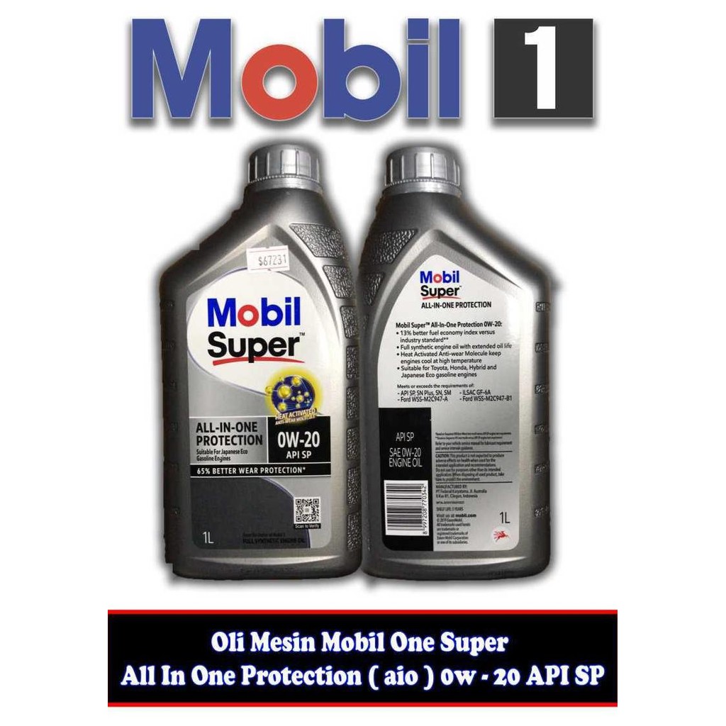 OLI MESIN MOBIL 1 SUPER ALL IN ONE PROTECTION 0W - 20 API SP - 67231 -