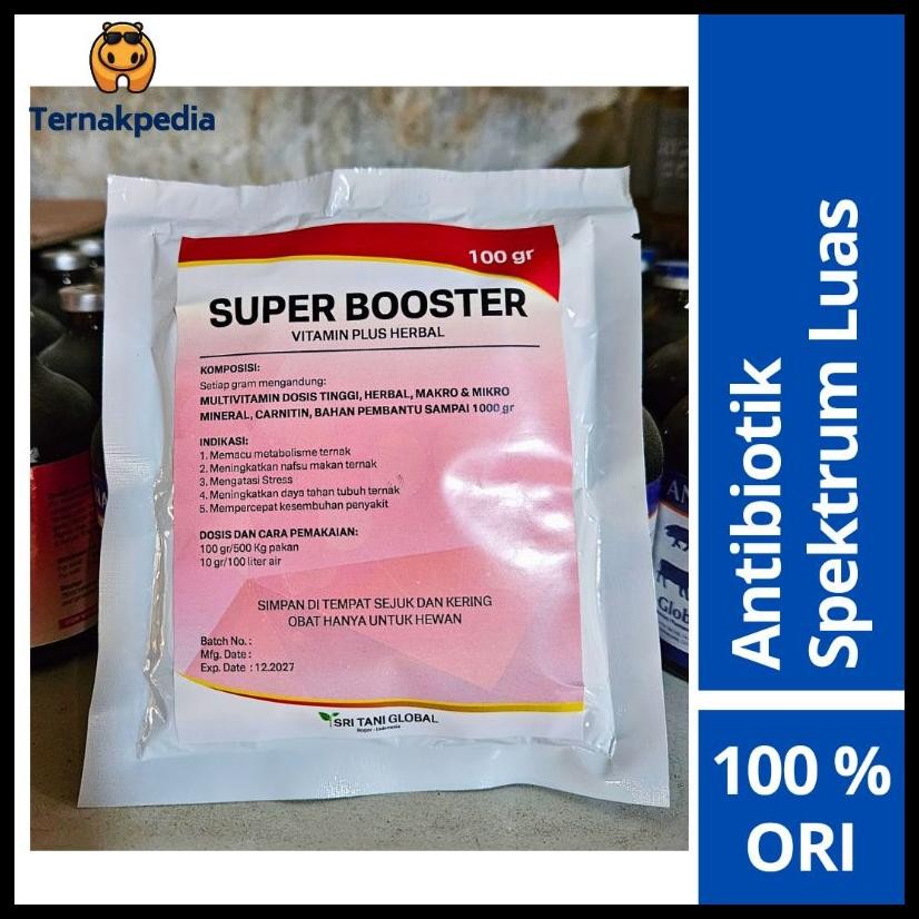 SUPER BOOSTER @100 GRAM - SUPLEMEN UNTUK NAFSU MAKAN TERNAK - OBAT NAFSU MAKAN KAMBING - OBAT NAFSU 