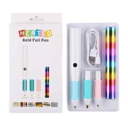 

Berkualitas Heat Foil Pen USB Calligraphy Kaligrafi Hot Stamping Foil Paper Scrapbook Emboss Embos Lesther Merk Handwriting