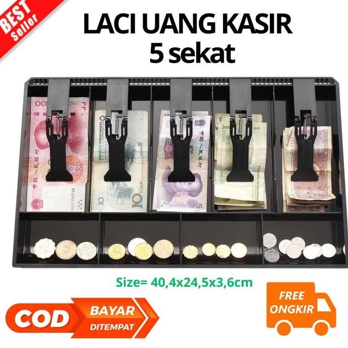 

(SLP) BAYAR DI TEMPAT Laci uang Kasir / Money cash tray 5 Sekat / Cash Drawer Laci Kasir Laci Uang / Tempat Penylmpanan Cash Kasir / Kotak Uang HM