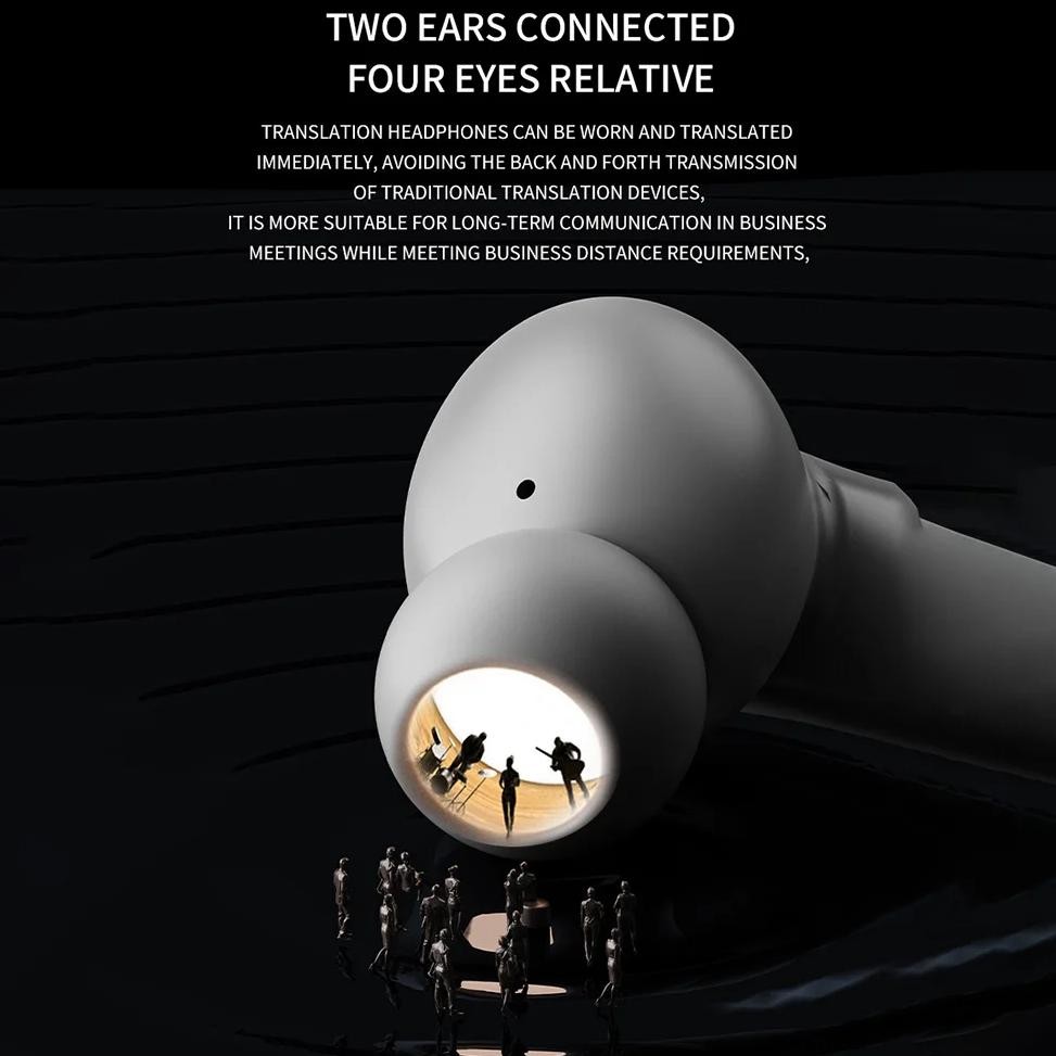 

Real Time AI Translator Earbuds Bluetooth-Compatible 5.4 Waterproof Translation Earphones Translator Headset for Business Travel