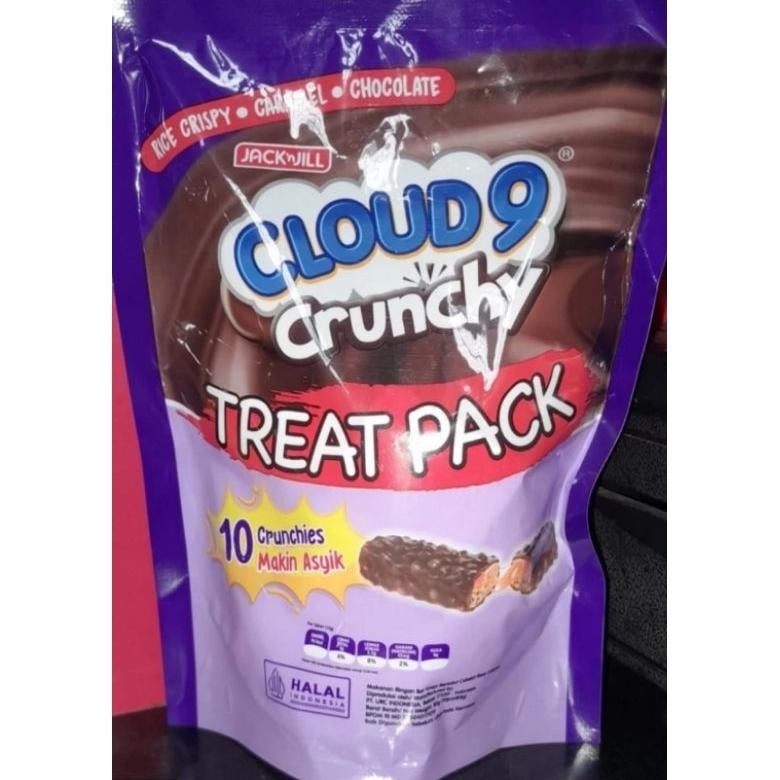 

Jack & Jill Chocolate Bar Cloud 9 Crunchy Isi 10 pcs Treat Pack