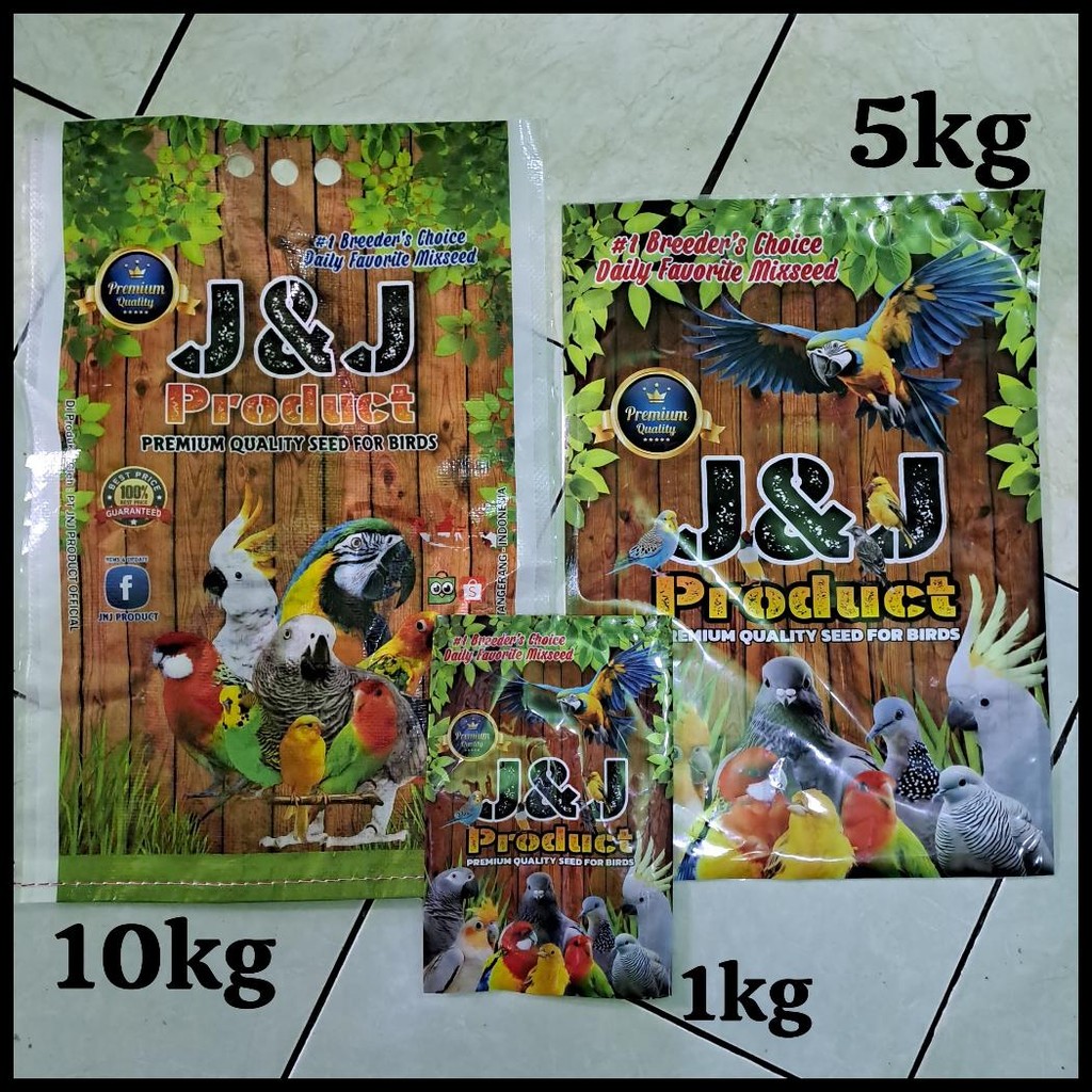 PAKAN BURUNG 5KG - JJ PREMIUM ( PARROT MIX / PARROT PHARMACY MIX / FINCH MIX ) LOVEBIRD