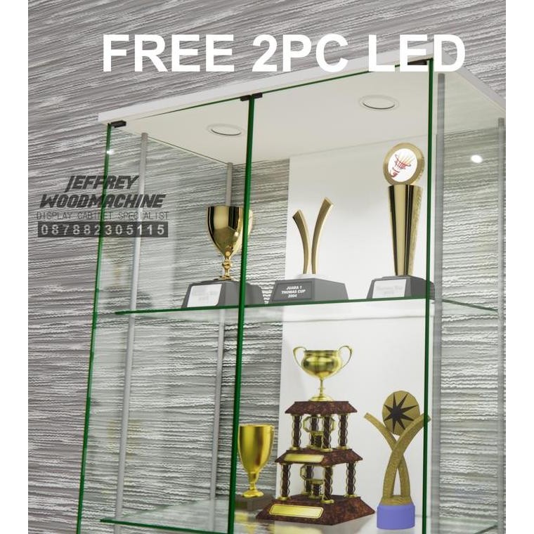 

Lemari pajang piala pajangan rak kaca boneka medali koleksi dx-8 dx8 HM