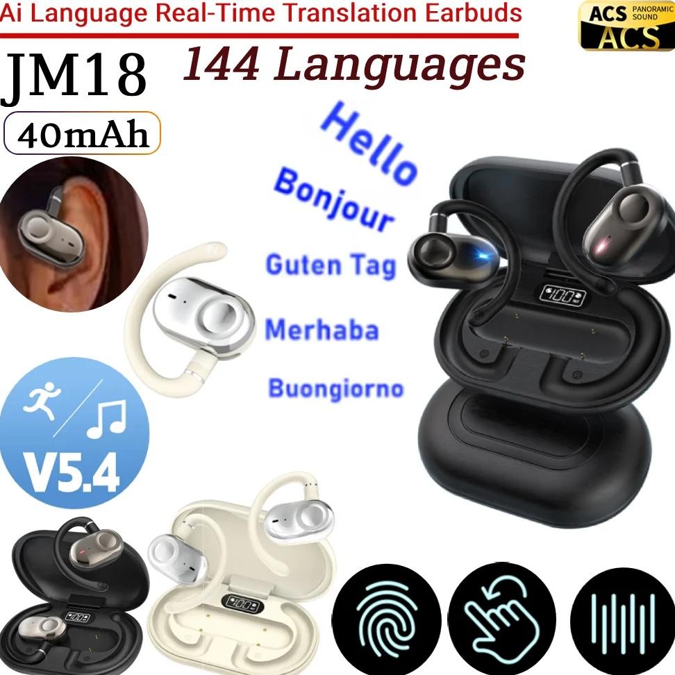 

AI Language Translation Earbuds Bluetooth-Compatible 5.4 Translator Earbuds Translation Earphones for Travel Business Learning