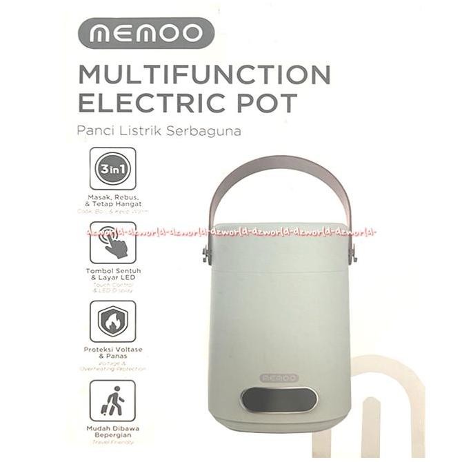 Memoo Multifunction Electric Pot Green Panci Listrik Serbaguna Warna Hijau Memo Multi Fungsi Alat Ma
