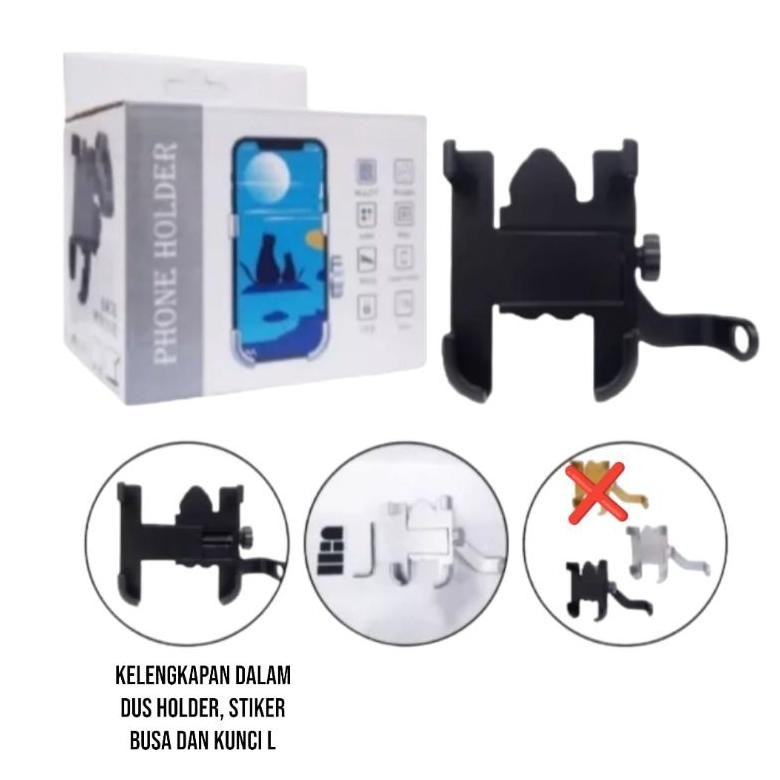 Ready Holder Hp Motor Bahan Besi / Holder Ojol Spion Full Besi Original C2 Universal