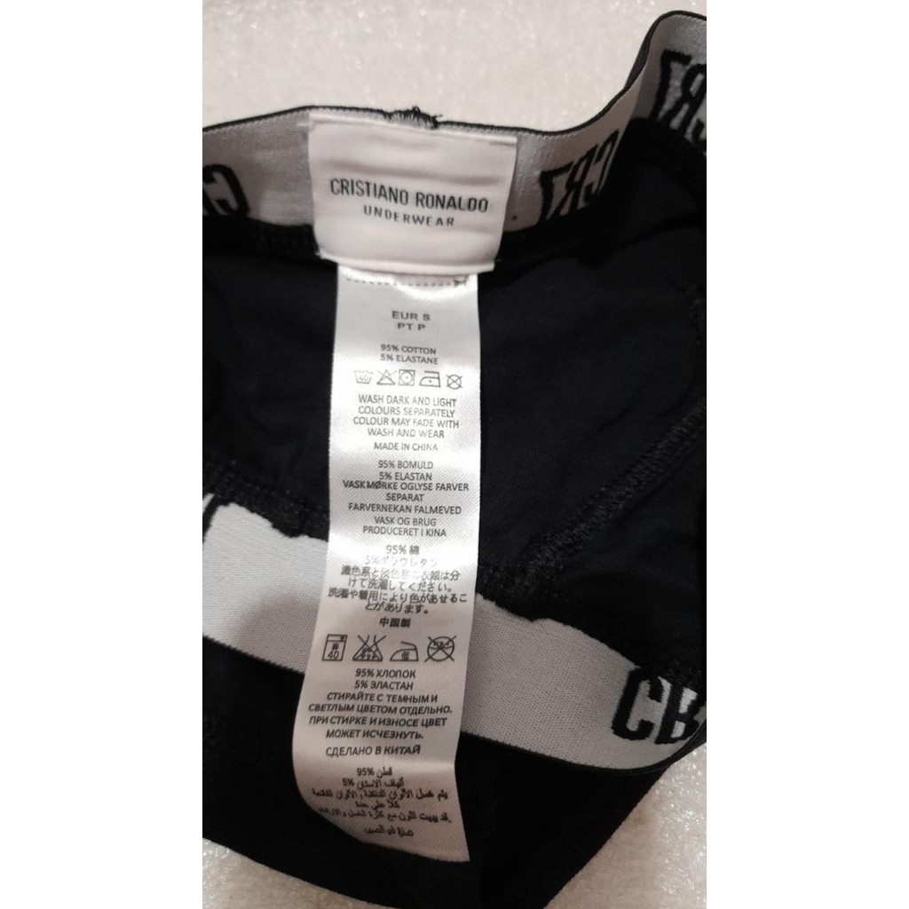 3Pcs Underwear Cr7 Cristiano Ronaldo Basic Brief Cotton Stretch Black Promo