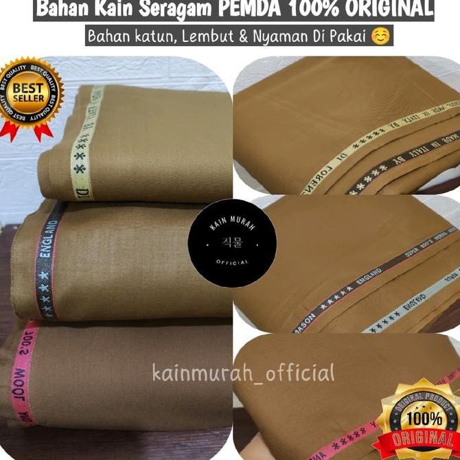 KAIN PEMDA KHAKI PREMIUM WOOL BAHAN BAJU SERAGAM SETELAN DINAS PEMDA PNS PDH ASN KATUN KAIN DASAR