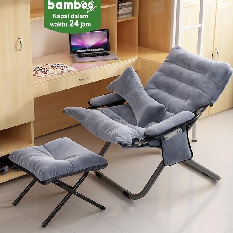 Kursi Malas Tempat Tidur Lipat Kursi Lipat Dengan Pijakan Kaki Kursi Santai Malas Portable Kursi San