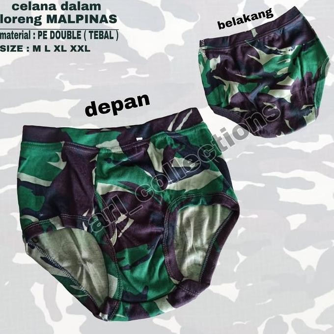 Celana Dalam Loreng Malvinas Tni Ad/Cd Loreng Army/Slempak Army Terlaris
