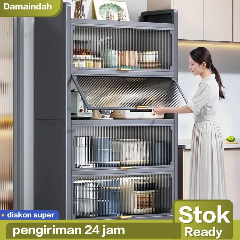 Rak Piring Tertutup Lemari Dapur Lemari Rak Piring Aluminium Rak Dapur Serbaguna Rak Kabinet Rak Pen