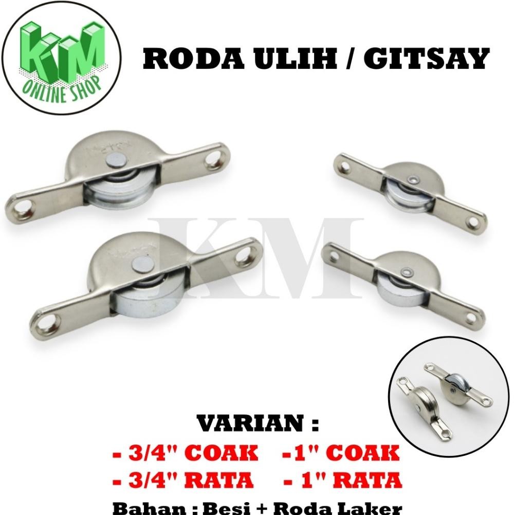 Roda Ulih Size 3/4 Inch 1 Inch / Roda Gitsay Gitsai / Roda Etalase / Roda Laher Coak dan Rata