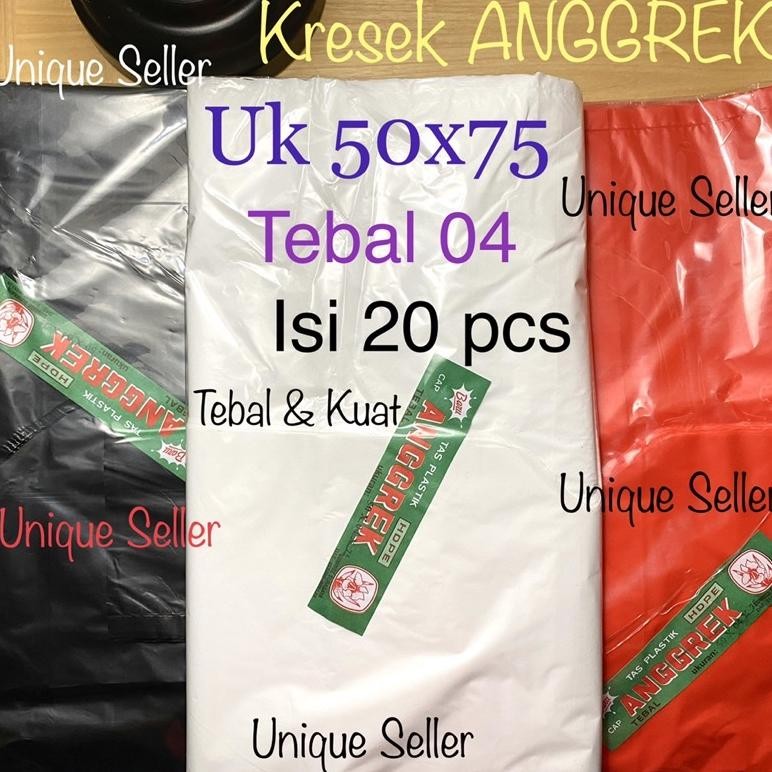 Promo [Isi20] Kresek Anggrek 50X75 Tebal 04 Merah Putih Hitam / Kantong Plastik Sampah Besar Jumbo A