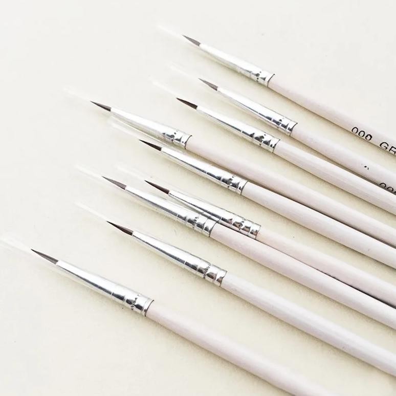 

6Pcs/Set Fine Hand-Painted Thin Hook Line Pen Drawing Art Pen #0 #00 #000 Paint Brush Art Supplies Nylon Hair Brush Painting Pen