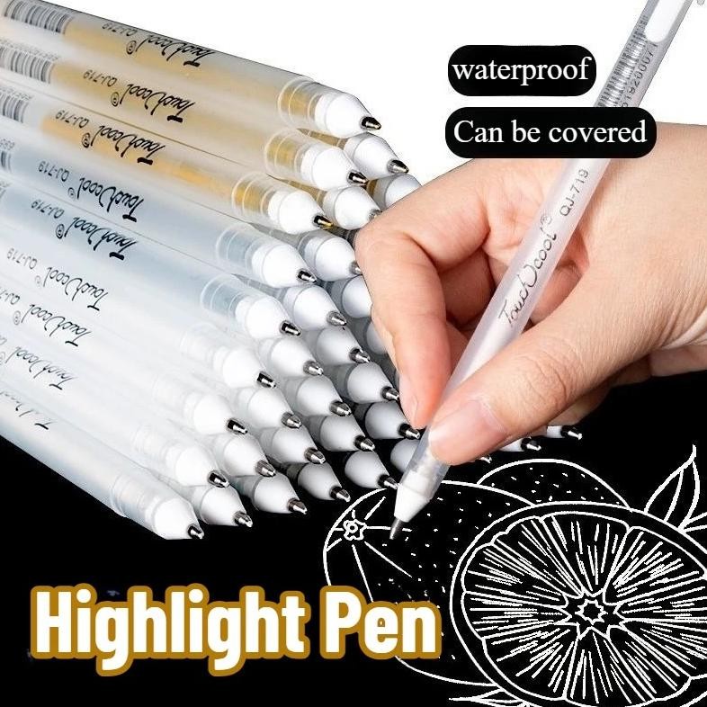 

5/10Pcs Gelly Roll Gel Pens White Ink Drawing Highlight Marker Pen Sketch Bright Art Pens Painting Supplies