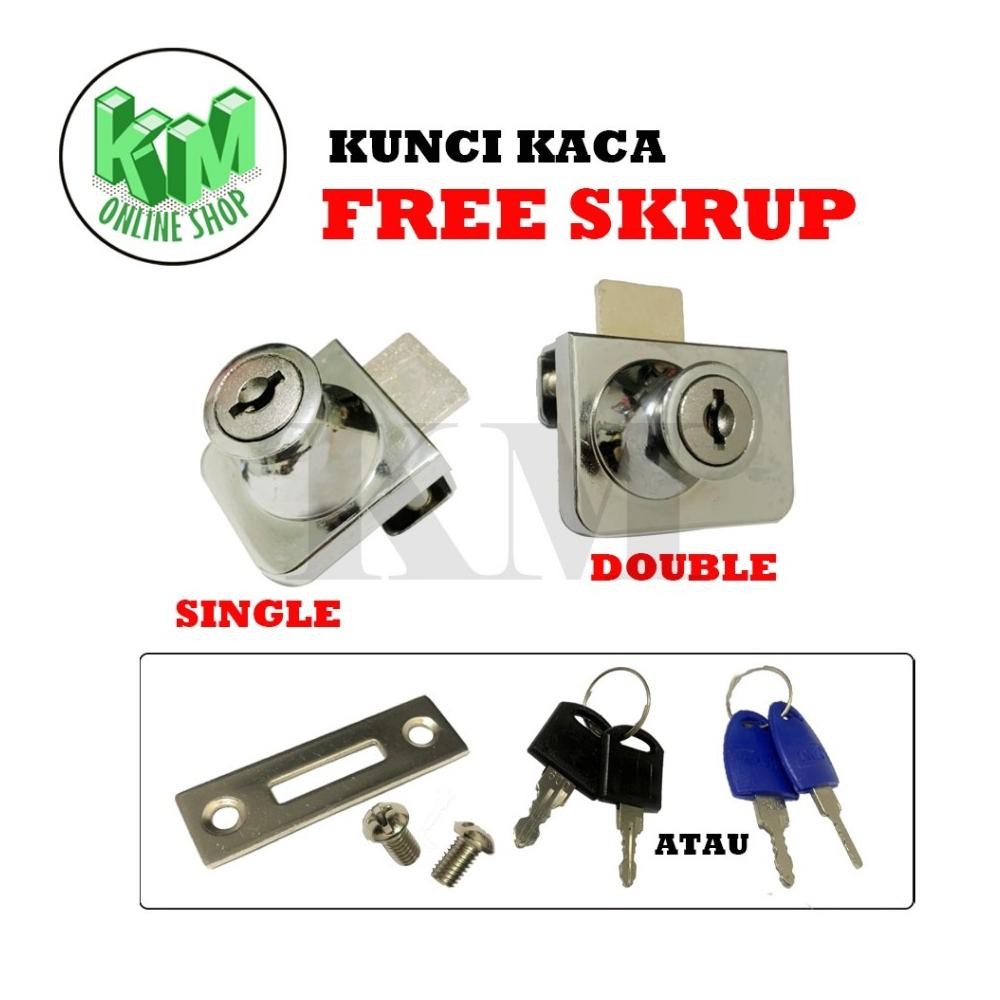 Etalase Kaca Jepit Singel  Kunci Lemari Etalase Kaca Jepit Double 2 Daun Kaca Kunci Lemari