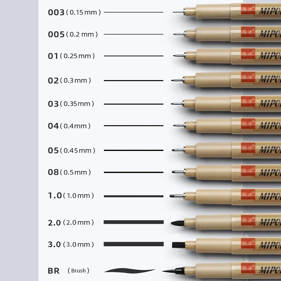 

Tishric Waterproof Hand-Drawn Sketch Sketching Pen Micron Liners Needle Pen Fineliner Drawing Liner Art Micron Marker Pen