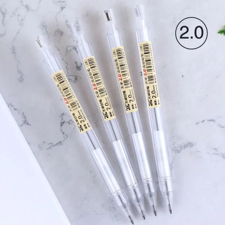 

Simple Transparent Pen 2.0 Mm Automatic 2B Refill Mechanical Pencil For Drawing Sketching Students School Supplies Cute