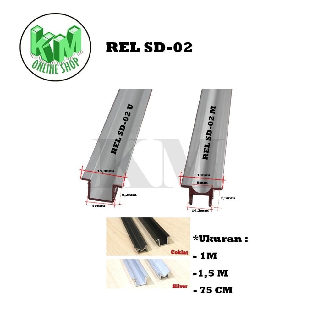 Rel Sliding U dan M tu Lemari Geser U V UM UV Rel Tanam U dan M