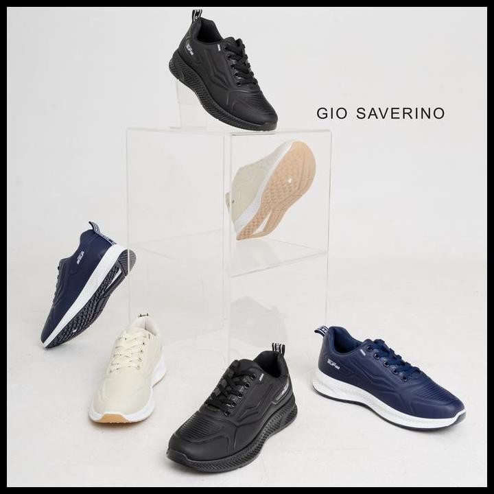 Sepatu Sneakers Hitam Pria Gio Saverino Original Best Seller