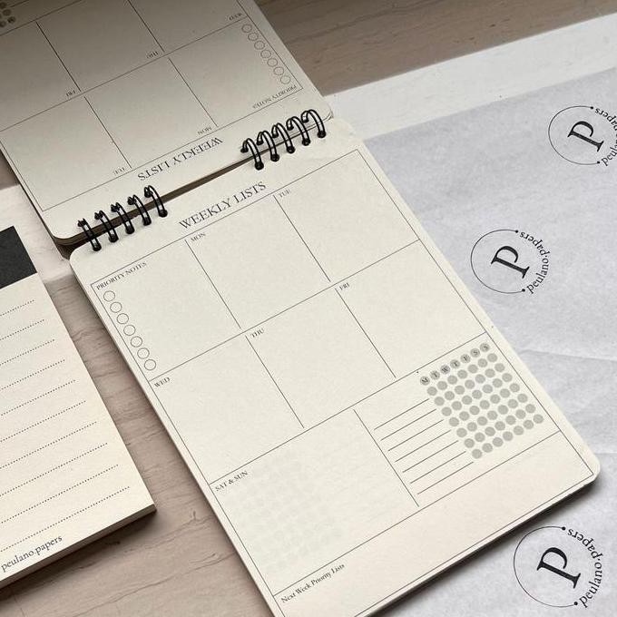 

Weekly Planner Checklist Mingguan Ukuran A5 Spiral Binding by peulano papers