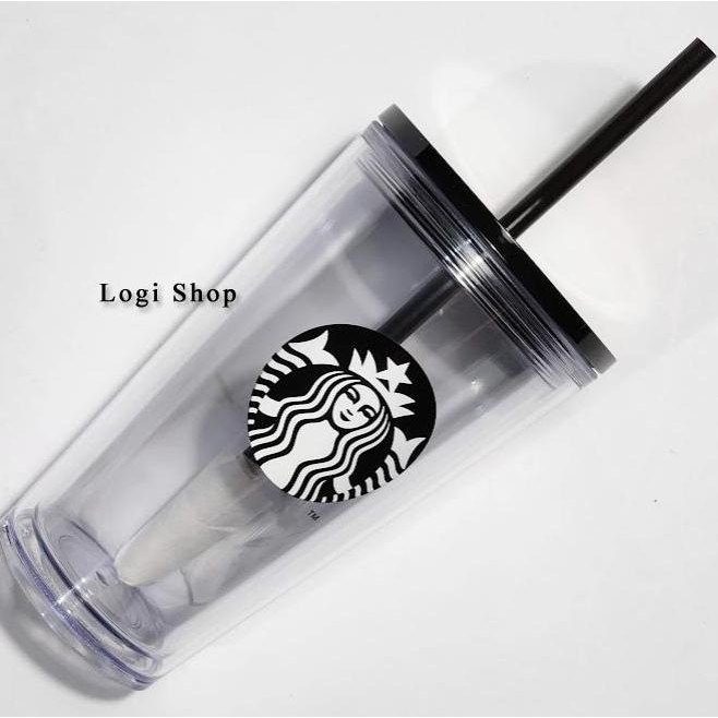TERMURAH - Starbucks Tumbler Cold Cup Black Siren Logo Grande 16oz
