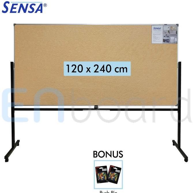 

Softboard Cork Pin Board / Papan Mading Standing Sensa 120 x 240 cm Kualitas Original