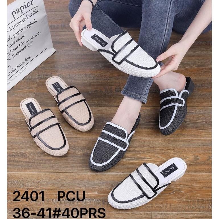 C Sandal Sepatu Wanita 2401 BALANCE Rubber import kekinian