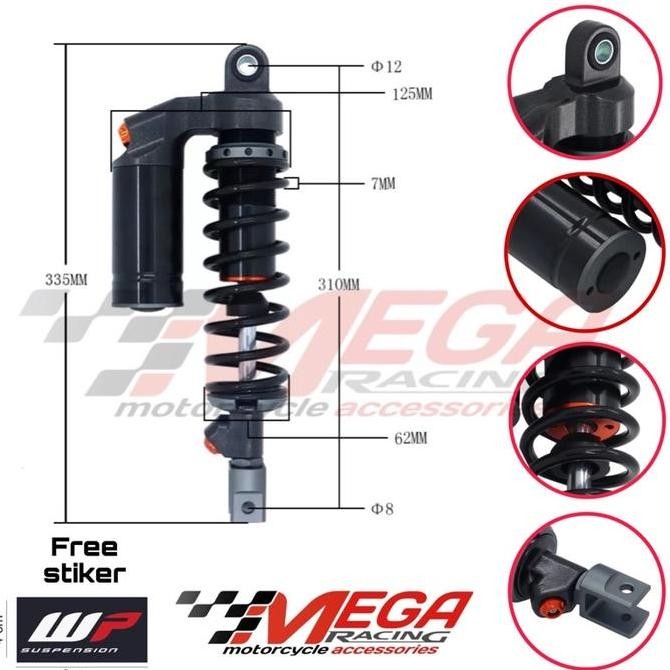 Shockbreaker Matic Shock Tabung Motor Matic Copy WP 330 310 Mio Beat Scoopy Vario Fino Xeon Soul Gt 