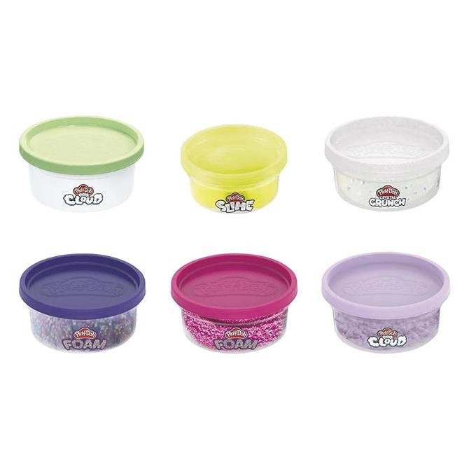 Play Doh 6 Variety Texture Pack Original Hasbro - Mainan Slime Playdoh Kualitas Original