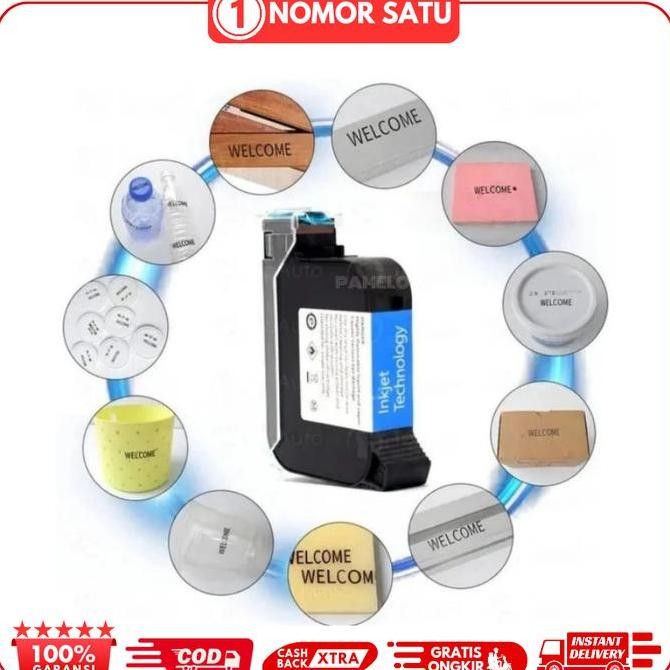 

Tinta Solvent Catridge Printer 42ml Ink Jet Handheld Warna Hitam Putih Kualitas Original