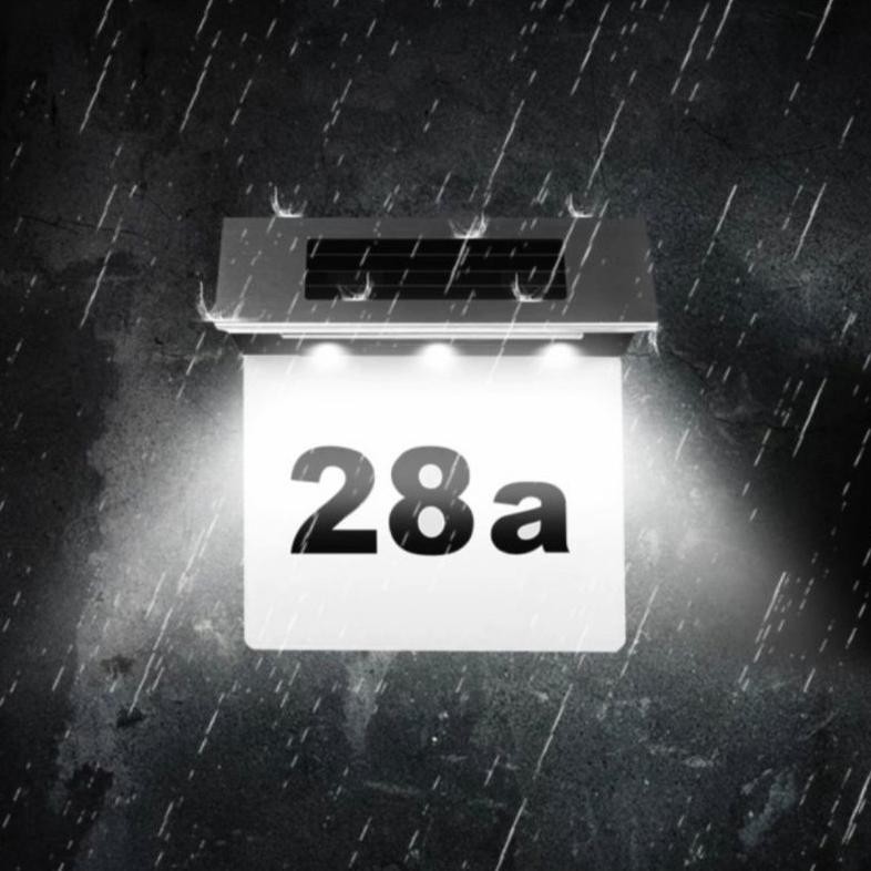 NEW Lampu Nomor Rumah Tenaga Surya 4 LED Solar Otomatis Nyala Otomatis Mati Pagar