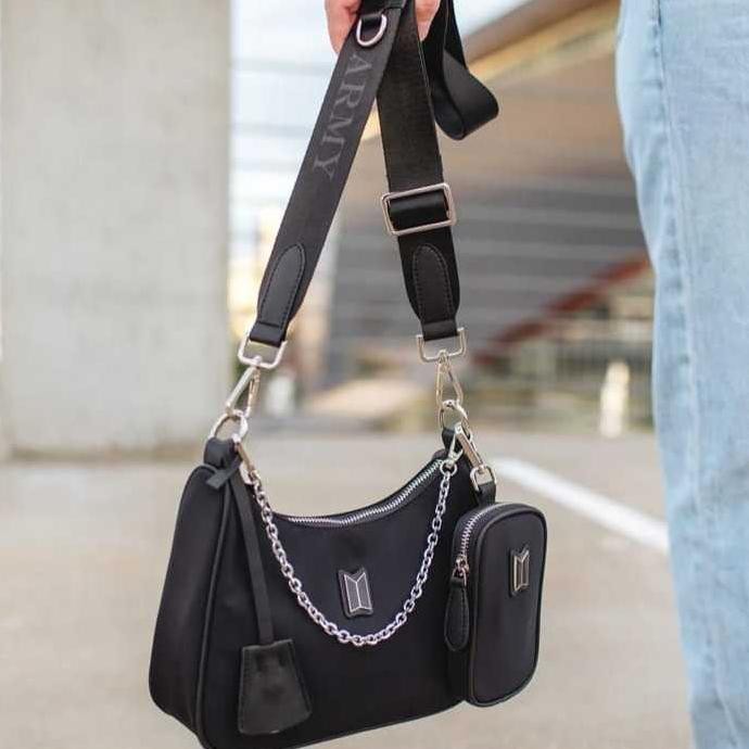 Ready Stock Tas Army Slempang Wanita Tas Bahu Wanita Bts Tas Slempang Korea Logo