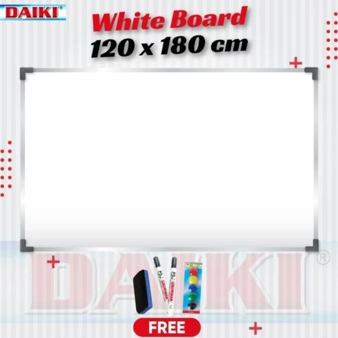 

Daiki White Board Magnet Single Face 120 x 180 cm/Papan tulis gantung. Kualitas Original