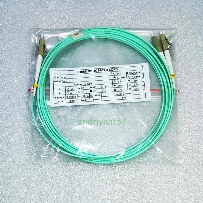 

Patchcord FO Multimode OM3 Duplex 50 meter Kualitas Original