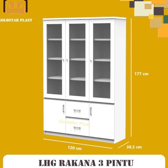 

Rak Buku 3 Pintu I 2 Pintu / Lemari Cabinet /Rak File/ LHG Rakana 3PK I 2PK White Kualitas Original