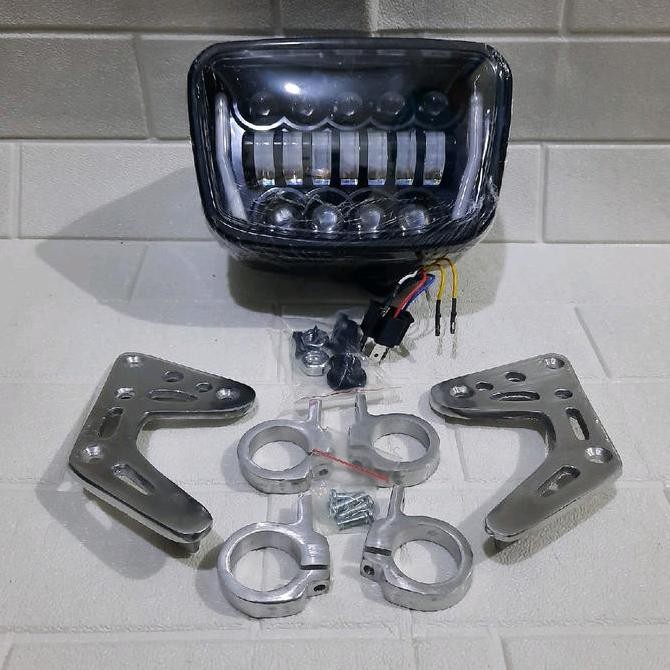 Lampu Depan Daymaker 16 LED RX King New Oval Set Kupingan BPRO - Motor Kualitas Original