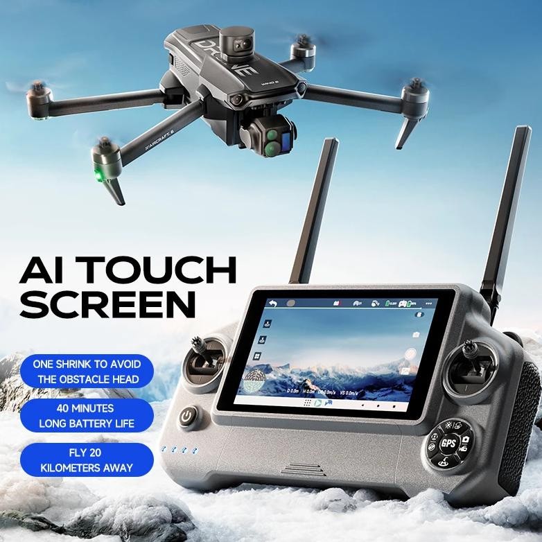 Yi6 Max 6000M Lcd Sc Gps Drone 8K Dual Camera 6G Wifi Fpv 3-Axis Gimbal Professional Obstacle Avoida