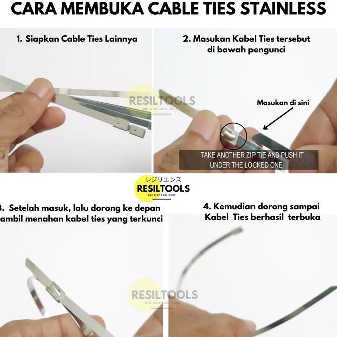 

10 buah Kabel Tis Stainless 19 mm x 900 mm Cable Ties Strapping Plat Kualitas Original